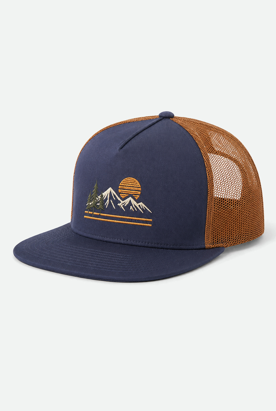 Flat embroidery trucker