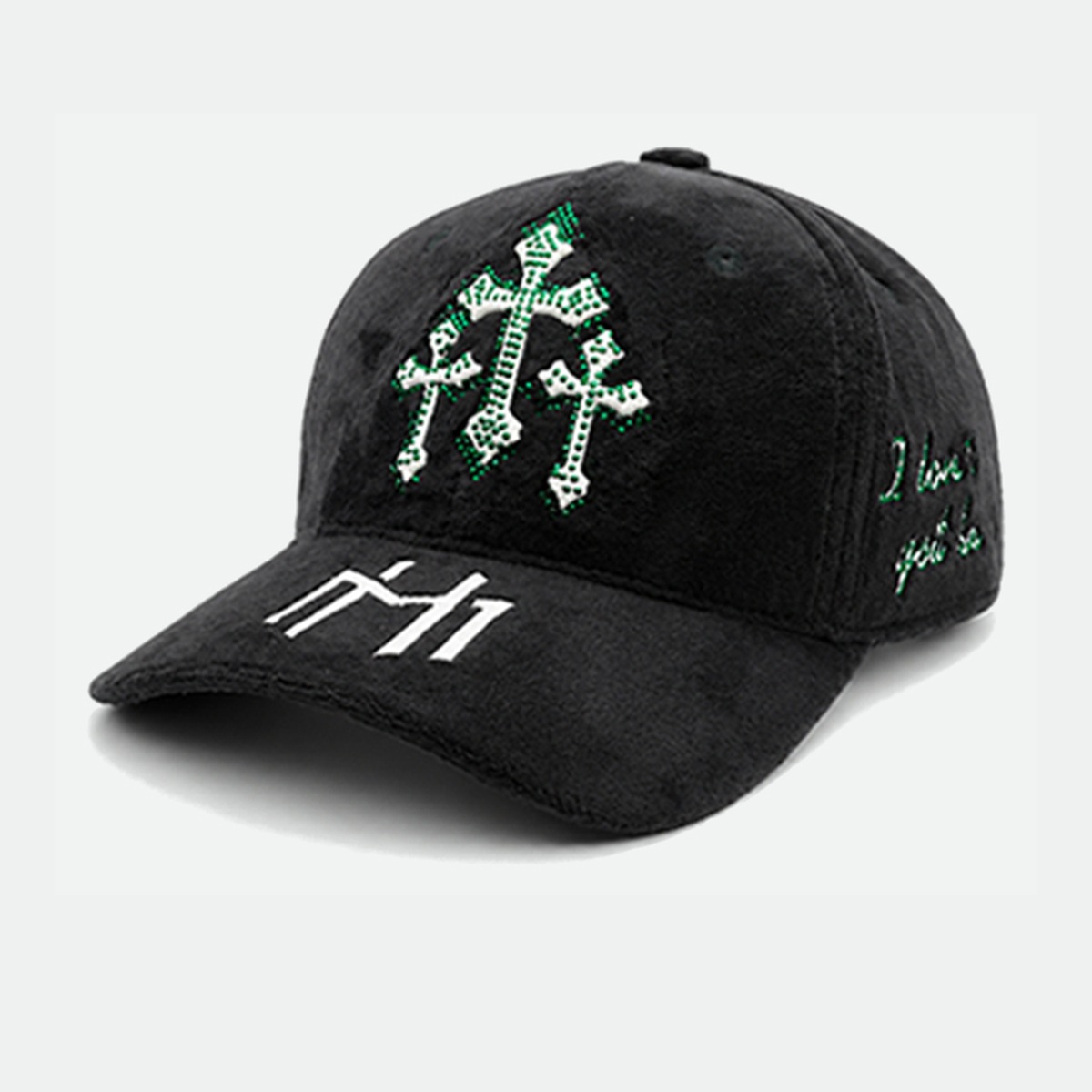 Rhinestone Cross Bouclé Hat – CR-GR05