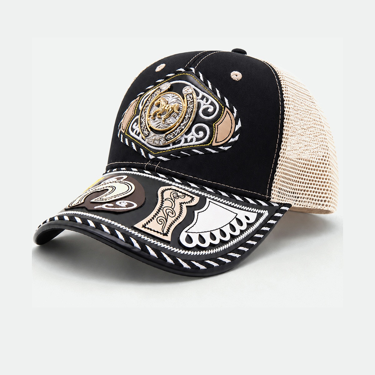 Western Cowboy Metal Emblem Trucker Hat – CW-MB12