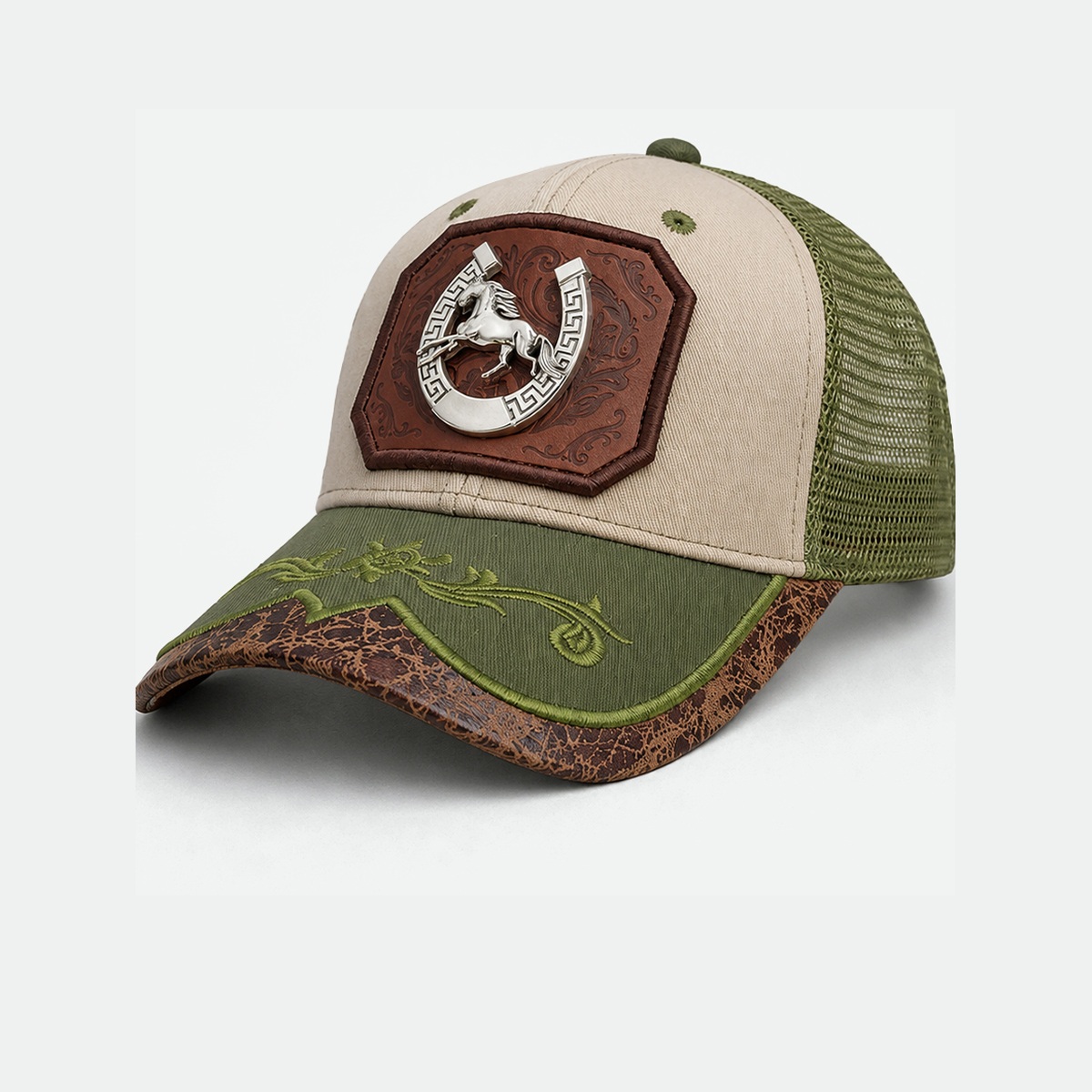 Vintage Horse Leather Trucker Hat – CW-GR13