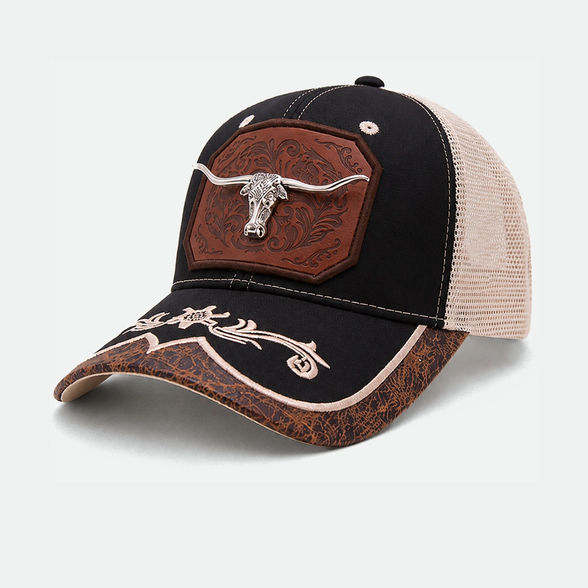 Longhorn Leather Western Trucker Hat – CW-LH14